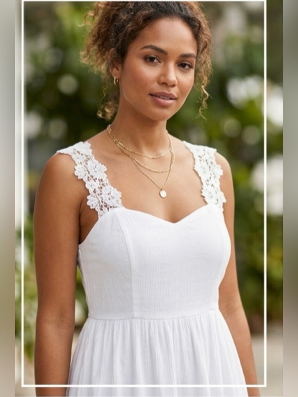 Charlotte Russe White 100% Cotton cottagecore Lace Strap Mini Dress XL BRSS0594 - Picture 3 of 14